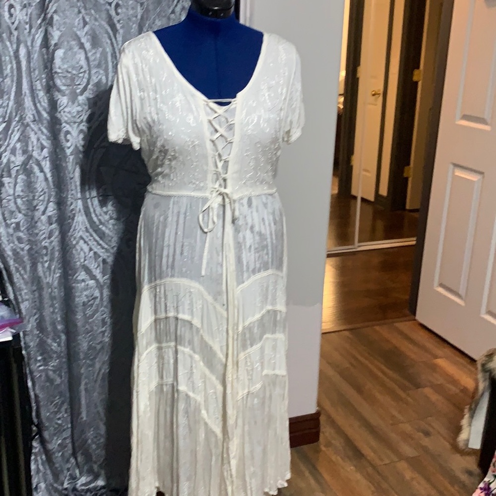 White corset maxi dress